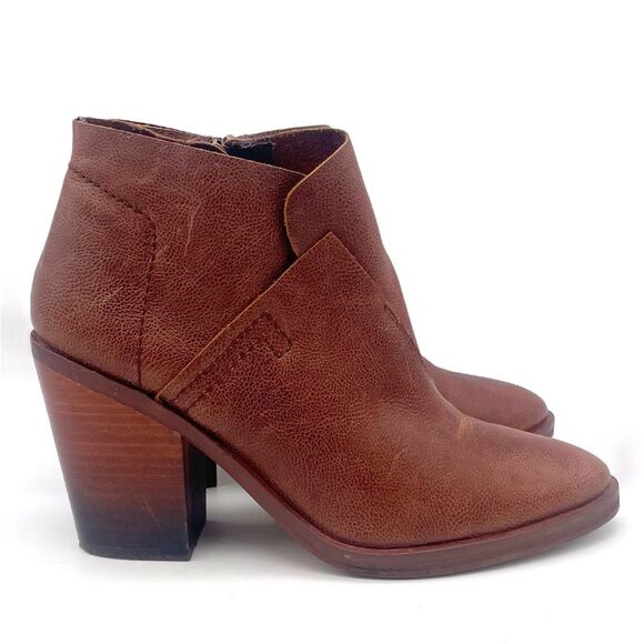KDB Kelsi Dagger Brooklyn Watchman Booties Brown Leather Block Heel Size 8.5 - Picture 5 of 13